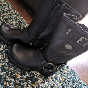 Harley-Davidson leather harness moto boots